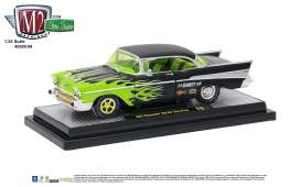 Chevrolet  - 1957 black/green flames - 1:24 - M2 Machines - 40300-59B - M2-40300-59B | Toms Modelautos