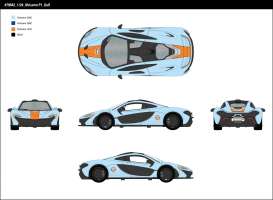 McLaren  - P1 2015 light blue/orange - 1:24 - Motor Max - 79642 - mmax79642 | Toms Modelautos