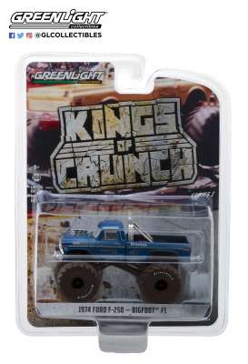 Ford - F-250 Monster Truck 1974 blue - 1:64 - GreenLight - 49010A - gl49010A | Tom's Modelauto's Ford - F-250 Monster Truck 1974 blue - 1:64 - GreenLight - 49010A - gl49010A | Tom's Modelauto's