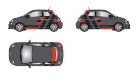 Fiat Abarth - Abart 500 2011 matt black - 1:24 - Motor Max - 79512mbk - mmax79512mbk | Toms Modelautos