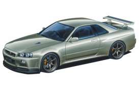 Nissan  - Skyline R34 GT-R V-Spec II 2002 white pearl - 1:24 - Aoshima - 06275 - abk06275 | Toms Modelautos