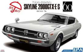 Nissan  - GC111 Skyline 2000GTX-E-S 1976  - 1:24 - Aoshima - 06211 - abk06211 | Toms Modelautos