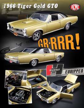 Pontiac - GTO 1966 gold/black - 1:18 - Acme Diecast - acme1801208 | Tom's Modelauto's Pontiac - GTO 1966 gold/black - 1:18 - Acme Diecast - acme1801208 | Tom's Modelauto's