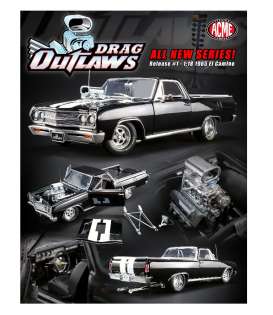 Chevrolet - El Camino *Drag Outlaws* 1965 black/white - 1:18 - Acme Diecast - 1805409 - acme1805409 | Tom's Modelauto's Chevrolet - El Camino *Drag Outlaws* 1965 black/white - 1:18 - Acme Diecast - 1805409 - acme1805409 | Tom's Modelauto's