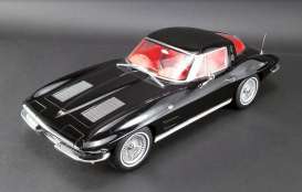 Chevrolet  - Corvette Split Window  1963 black on red - 1:12 - GT Spirit - US010 - GTUS010 | Toms Modelautos