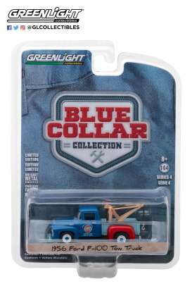 Ford - F-100 Tow Truck 1956 blue/light blue - 1:64 - GreenLight - 35100A - gl35100A | Tom's Modelauto's Ford - F-100 Tow Truck 1956 blue/light blue - 1:64 - GreenLight - 35100A - gl35100A | Tom's Modelauto's