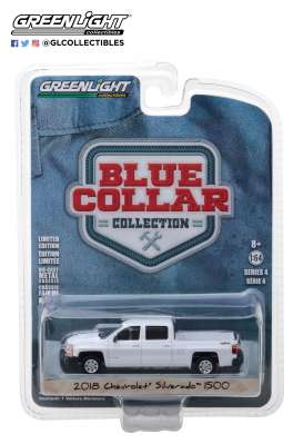 Chevrolet  - Silverado pick-up 2018 white - 1:64 - GreenLight - 35100F - gl35100F | Toms Modelautos