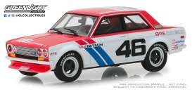 Datsun  - 510 #46 1971 white/red/blue - 1:43 - GreenLight - 86335 - gl86335 | Toms Modelautos