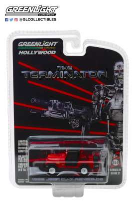 Jeep - CJ-7 *the Terminator* 1983 red - 1:64 - GreenLight - 44810B - gl44810B | Tom's Modelauto's Jeep - CJ-7 *the Terminator* 1983 red - 1:64 - GreenLight - 44810B - gl44810B | Tom's Modelauto's