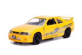 Nissan  - Skyline GT-R R33 F&F 1995 yellow - 1:32 - Jada Toys - 99515 - jada99515 | Toms Modelautos