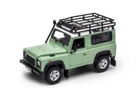 Land Rover  - Defender off road green/white - 1:24 - Welly - 22498SPgnw - welly22498SPgnw | Toms Modelautos