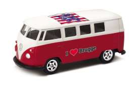 Volkswagen - T1 Bus 1962 red/white - 1:64 - Welly - welly52221BR | Tom's Modelauto's Volkswagen - T1 Bus 1962 red/white - 1:64 - Welly - welly52221BR | Tom's Modelauto's