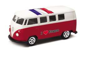 Volkswagen - T1 Bus 1962 red/white - 1:64 - Welly - welly52221FR | Tom's Modelauto's Volkswagen - T1 Bus 1962 red/white - 1:64 - Welly - welly52221FR | Tom's Modelauto's