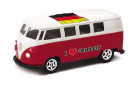 Volkswagen  - T1 Bus 1962 red/white - 1:64 - Welly - 52221GE - welly52221GE | Toms Modelautos