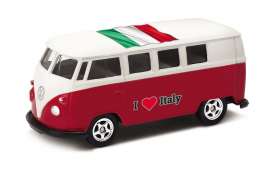 Volkswagen - T1 Bus 1962 red/white - 1:64 - Welly - welly52221IT | Tom's Modelauto's Volkswagen - T1 Bus 1962 red/white - 1:64 - Welly - welly52221IT | Tom's Modelauto's