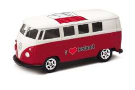 Volkswagen - T1 Bus 1962 red/white - 1:64 - Welly - welly52221PO | Tom's Modelauto's Volkswagen - T1 Bus 1962 red/white - 1:64 - Welly - welly52221PO | Tom's Modelauto's
