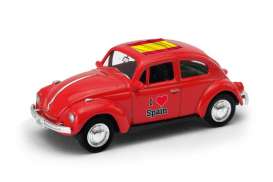 Volkswagen  - Beetle 1963 red/white - 1:64 - Welly - 52222SP - welly52222SP | Toms Modelautos