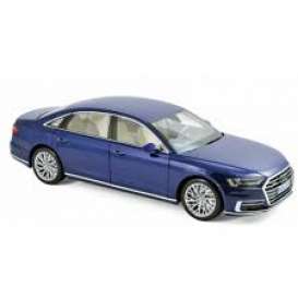 Audi  - A8 L 2017 blue metallic - 1:18 - Norev - 188365 - nor188365 | Toms Modelautos