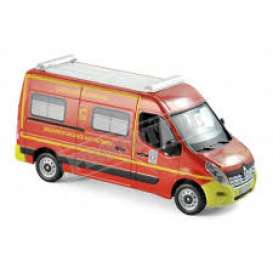 Renault  - Master Pompiers *VSAV* 2014 red/yellow - 1:43 - Norev - 518785 - nor518785 | Toms Modelautos