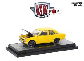 Datsun  - 510 1970 yellow/black - 1:24 - M2 Machines - 40300jpn01B - M2-40300jpn01B | Toms Modelautos