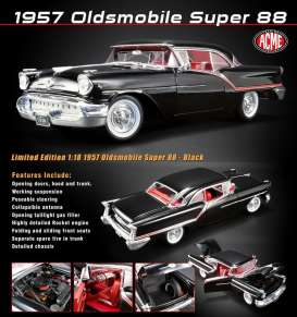 Oldsmobile - 88 1957 black - 1:18 - Acme Diecast - acme1808004 | Tom's Modelauto's Oldsmobile - 88 1957 black - 1:18 - Acme Diecast - acme1808004 | Tom's Modelauto's