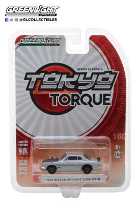 Nissan - Skyline 2000 GT-R 1970 silver - 1:64 - GreenLight - 47010C - gl47010C | Tom's Modelauto's Nissan - Skyline 2000 GT-R 1970 silver - 1:64 - GreenLight - 47010C - gl47010C | Tom's Modelauto's