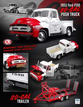 Ford So-Cal - F-100 *So-Cal* 1953 white/red - 1:18 - Acme Diecast - acme1807208 | Tom's Modelauto's Ford So-Cal - F-100 *So-Cal* 1953 white/red - 1:18 - Acme Diecast - acme1807208 | Tom's Modelauto's