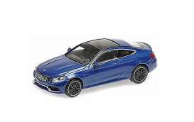 Mercedes Benz  - AMG C63 2015 dark blue - 1:87 - Minichamps - 870037020 - mc870037020 | Toms Modelautos