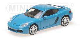 Porsche  - 718 Cayman 2016 turqoise/blue - 1:87 - Minichamps - 870065220 - mc870065220 | Toms Modelautos