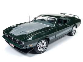 Ford - Mustang Mach I 1973 dark green - 1:18 - Auto World - AMM1144 | Tom's Modelauto's Ford - Mustang Mach I 1973 dark green - 1:18 - Auto World - AMM1144 | Tom's Modelauto's
