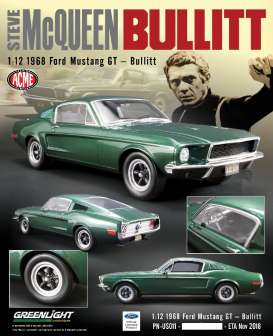 Ford - Mustang GT *Bullitt* 1968 green - 1:12 - Acme Diecast - US011 - GTUS011 | Tom's Modelauto's Ford - Mustang GT *Bullitt* 1968 green - 1:12 - Acme Diecast - US011 - GTUS011 | Tom's Modelauto's
