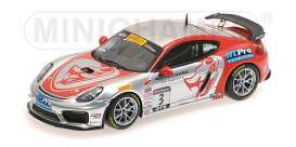 Porsche  - Cayman GT4 2017 silver/red - 1:43 - Minichamps - 437171603 - mc437171603 | Toms Modelautos