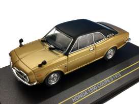 Honda  - 1300 Coupe 1970 gold/black - 1:43 - First 43 - F43-089 | Toms Modelautos