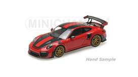 Porsche  - 911 2018 red/black - 1:43 - Minichamps - 410067221 - mc410067221 | Toms Modelautos