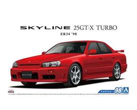 Nissan  - Skyline ER34 GT-X Turbo 1998  - 1:24 - Aoshima - 05750 - abk05750 | Toms Modelautos