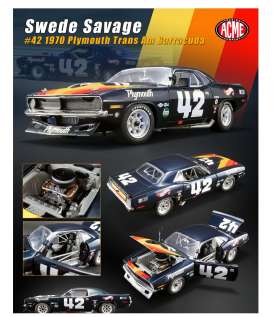 Plymouth - Trans Am Barracuda 1970 blue/red/yellow - 1:18 - Acme Diecast - 1806103 - Acme1806103 | Tom's Modelauto's Plymouth - Trans Am Barracuda 1970 blue/red/yellow - 1:18 - Acme Diecast - 1806103 - Acme1806103 | Tom's Modelauto's