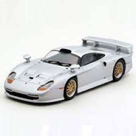 Porsche  - 911 GT1 1997 silver - 1:64 - Kyosho - 6532S - kyo6532S | Toms Modelautos