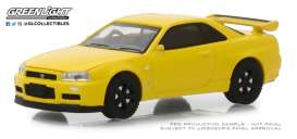 Nissan  - Skyline GTS-R 2001 yellow - 1:64 - GreenLight - 47020F - gl47020F | Toms Modelautos