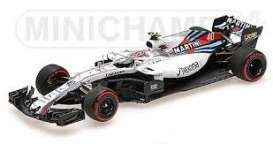 Williams Mercedes Benz - FW41 2018 white/red-blue stripes - 1:43 - Minichamps - 417180540 - mc417180540 | Toms Modelautos