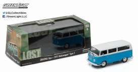 Volkswagen  - 1971 blue/white - 1:43 - GreenLight - 86471 - gl86471GM | Toms Modelautos