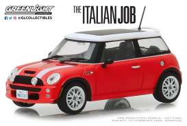 Mini  - Cooper S 2003 red/white stripes - 1:43 - GreenLight - 86547 - gl86547 | Toms Modelautos