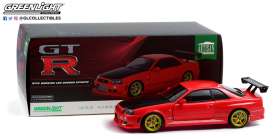 Nissan  - Skyline GT-R R34 1999 red - 1:18 - GreenLight - 19052 - gl19052 | Toms Modelautos