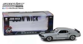 Ford  - Mustang Boss 1969 grey/black - 1:18 - Highway 61 - hwy18016 - hwy18016 | Tom's Modelauto's