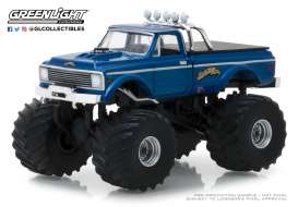 Chevrolet - K10 Monster Truck 1970 blue - 1:64 - GreenLight - 49020B - gl49020B | Tom's Modelauto's Chevrolet - K10 Monster Truck 1970 blue - 1:64 - GreenLight - 49020B - gl49020B | Tom's Modelauto's