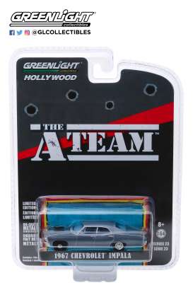 Chevrolet - Impala Sedan *A-Team* 1967 grey-blue - 1:64 - GreenLight - 44830D - gl44830D | Tom's Modelauto's Chevrolet - Impala Sedan *A-Team* 1967 grey-blue - 1:64 - GreenLight - 44830D - gl44830D | Tom's Modelauto's