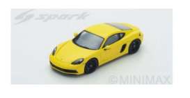 Porsche  - 718 Cayman 2018 yellow - 1:43 - Spark - s7618 - spas7618 | Toms Modelautos