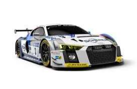 Audi  - R8 LMS 2018 white/grey/blue - 1:43 - Minichamps - 410181703 - mc410181703 | Toms Modelautos