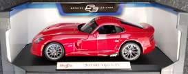 Dodge  - Viper 2013 metallic red - 1:18 - Maisto - 31128 - mai31128mr | Toms Modelautos