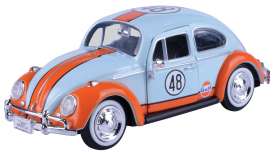 Volkswagen  - Beetle 1966 light blue/orange - 1:24 - Motor Max - 79655 - mmax79655 | Toms Modelautos