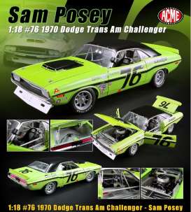 Dodge - Challenger #76 1970 green/black - 1:18 - Acme Diecast - 1806009 - acme1806009 | Tom's Modelauto's Dodge - Challenger #76 1970 green/black - 1:18 - Acme Diecast - 1806009 - acme1806009 | Tom's Modelauto's